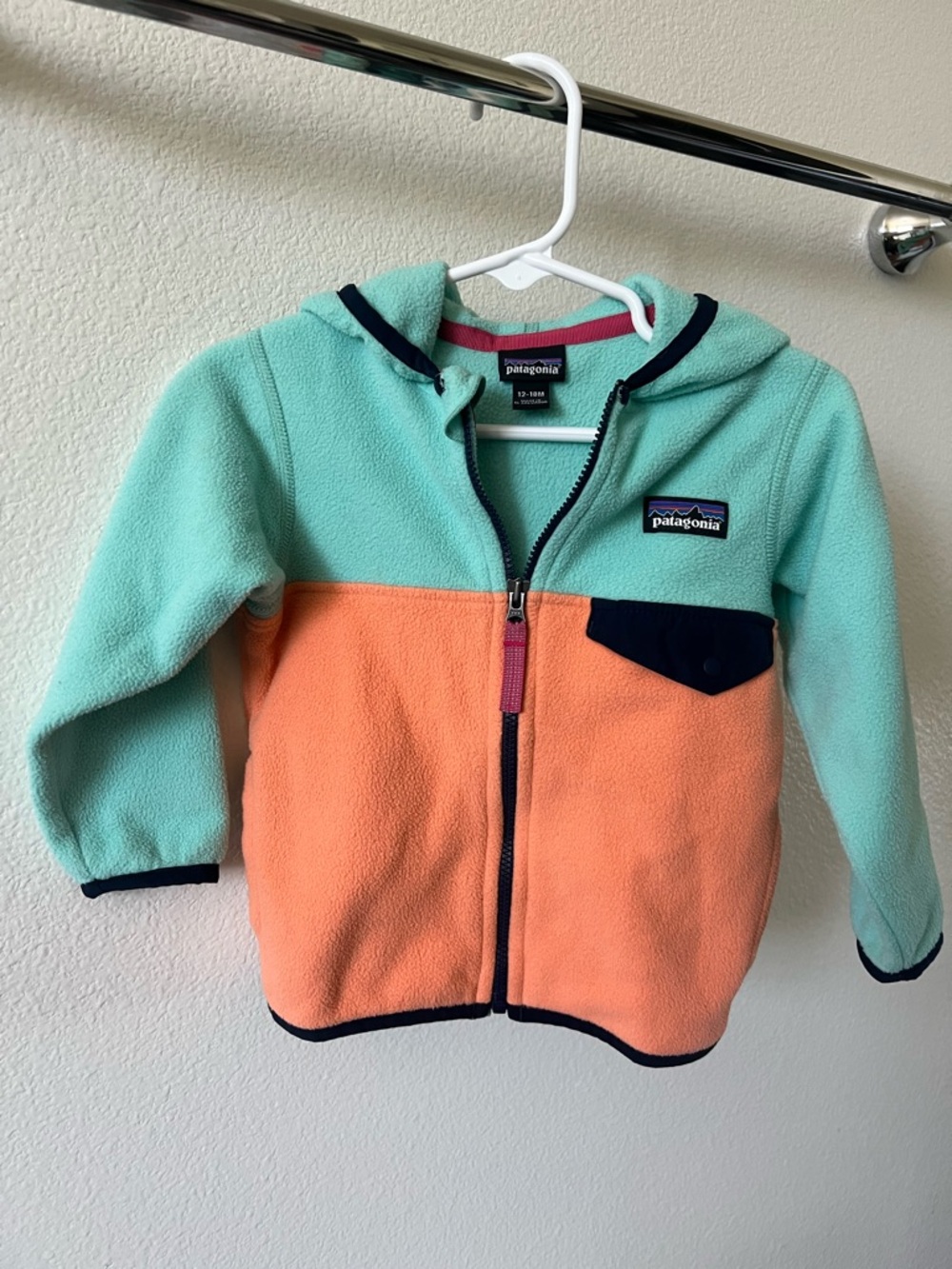 Patagonia Mint, Coral & Navy Kids Fleece Jacket